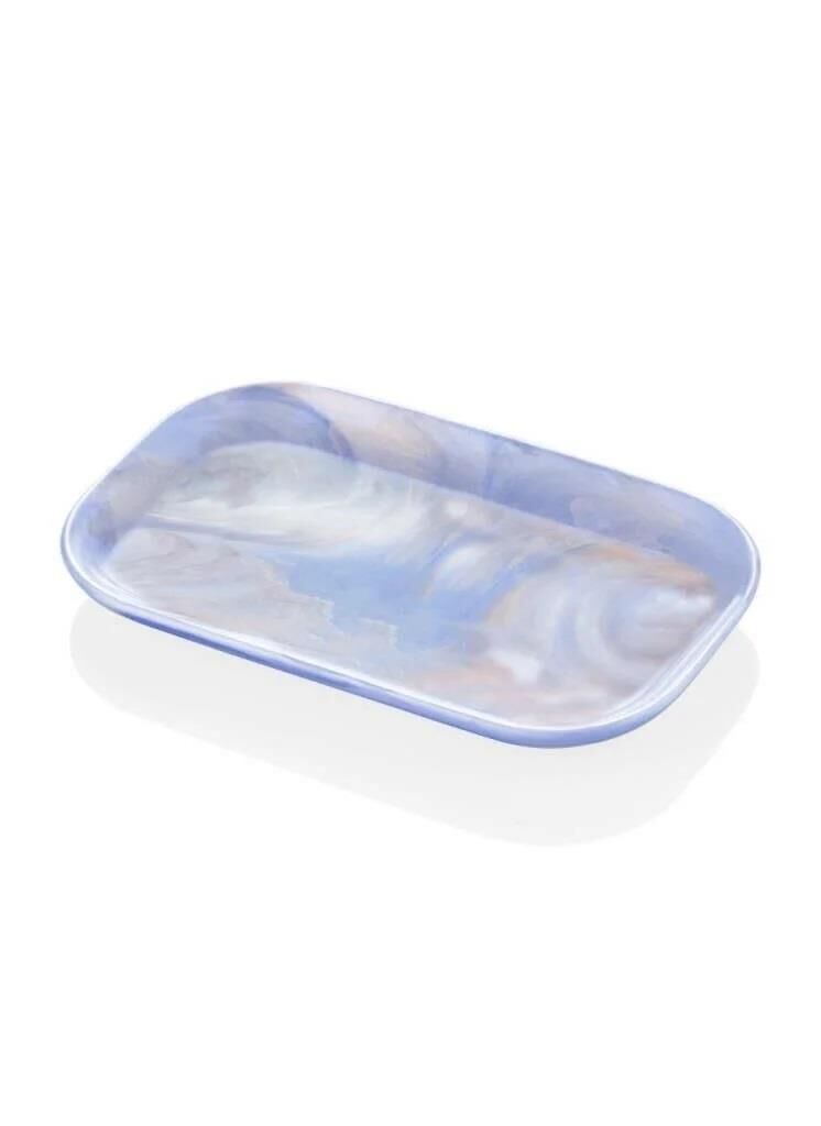 TAJ MERMER MAVİ DİKDÖRTGEN SUNUM/SERVİS TABAK 18CM