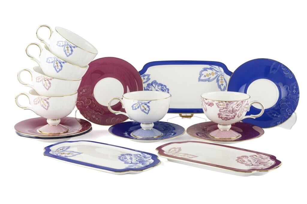 ELORİA 6 KİŞİLİK SUNUM TABAKLI TÜRK KAHVESİ FİNCANI-15 PARÇA