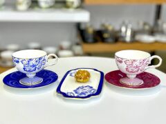 ELORİA 6 KİŞİLİK SUNUM TABAKLI TÜRK KAHVESİ FİNCANI-15 PARÇA