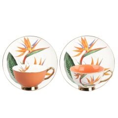 ORANGE FLOWER 4'LÜ ÇAY FİNCANI