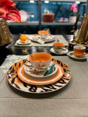 ORANGE FLOWER 4'LÜ ÇAY FİNCANI