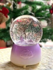 MOR AĞAÇ KAR KÜRESİ 15CM