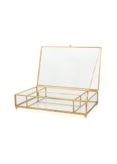 BRASS KAPAKLI 4 BÖLMELİ ORGANİZER/KUTU 30X20X6CM