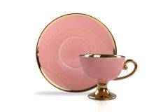 PEMBE ALTIN AYAKLI 6 KİŞİLİK TÜRK KAHVESİ FİNCANI