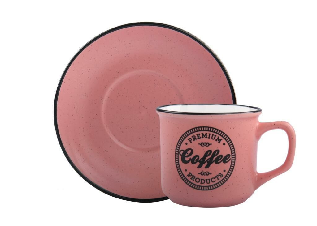PEMBE NOKTALI 6 KİŞİLİK ÇAY FİNCANI