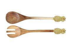 SHIRAZ ALTIN ANANAS SALATA SERVİS SETİ 30CM