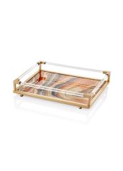 BEJ ALTIN MERMER TEPSİ 40CM