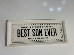 BEST SON EVER DİKDÖRTGEN SERVİS/SUNUM TABAK 35X16CM