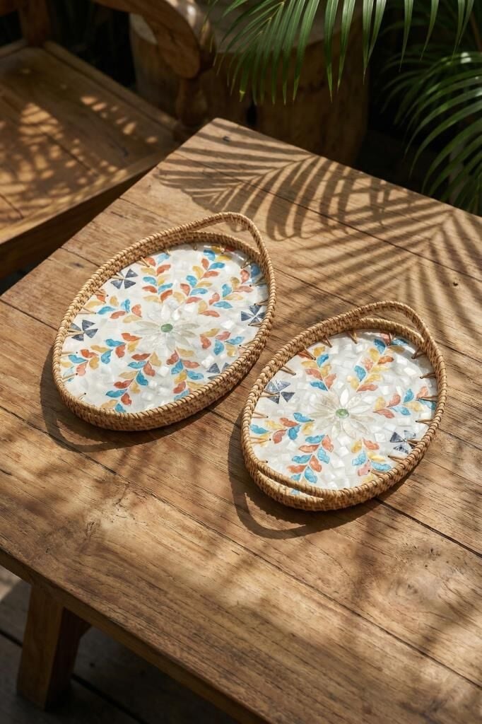 SEDEFLİ BAMBU OVAL TEPSİ 2'Lİ DESEN4