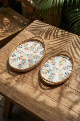 SEDEFLİ BAMBU OVAL TEPSİ 2'Lİ DESEN4