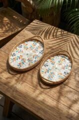 SEDEFLİ BAMBU OVAL TEPSİ 2'Lİ DESEN4