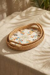 SEDEFLİ BAMBU OVAL TEPSİ 2'Lİ DESEN4