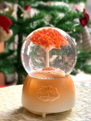 TURUNCU AĞAÇ KAR KÜRESİ 15CM