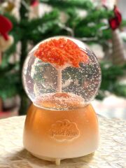 TURUNCU AĞAÇ KAR KÜRESİ 15CM