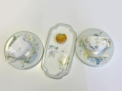 VOL DE FLEURS 6 KİŞİLİK SUNUM TABAKLI TÜRK KAHVESİ FİNCANI-15 PARÇA