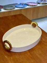ARCHER ALTIN KULPLU SUNUM TABAK/TEPSİ 37CM