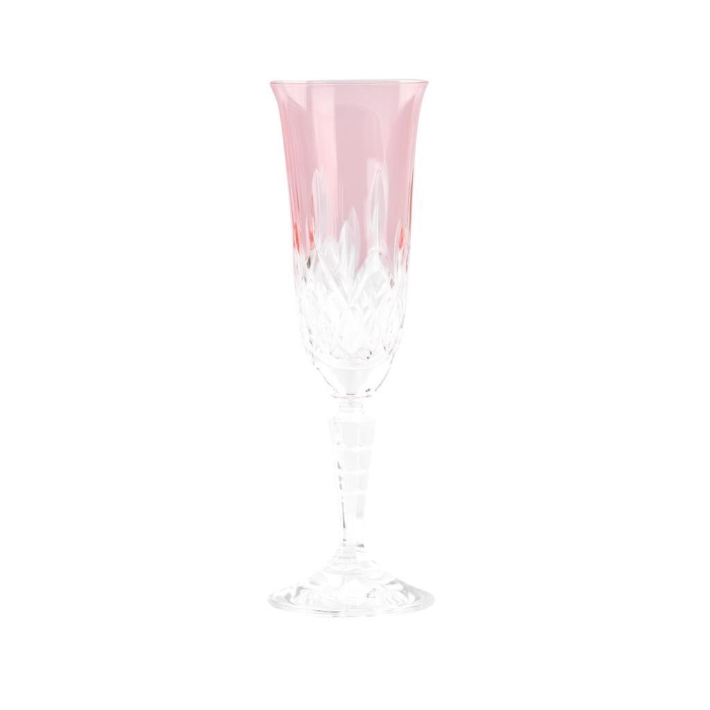 PEMBE KRİSTAL AYAKLI TEKLİ FLÜT KADEH