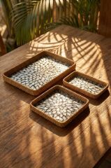 SEDEFLİ BAMBU 3'LÜ TEPSİ DESEN1