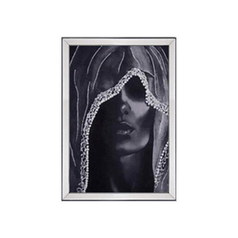 GÜMÜŞ ÖRTÜLÜ KADIN TABLO 70x100cm
