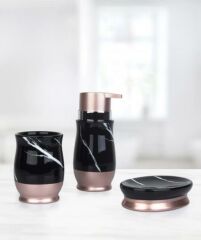 SİYAH ROSE 3 PARÇA BANYO SETİ