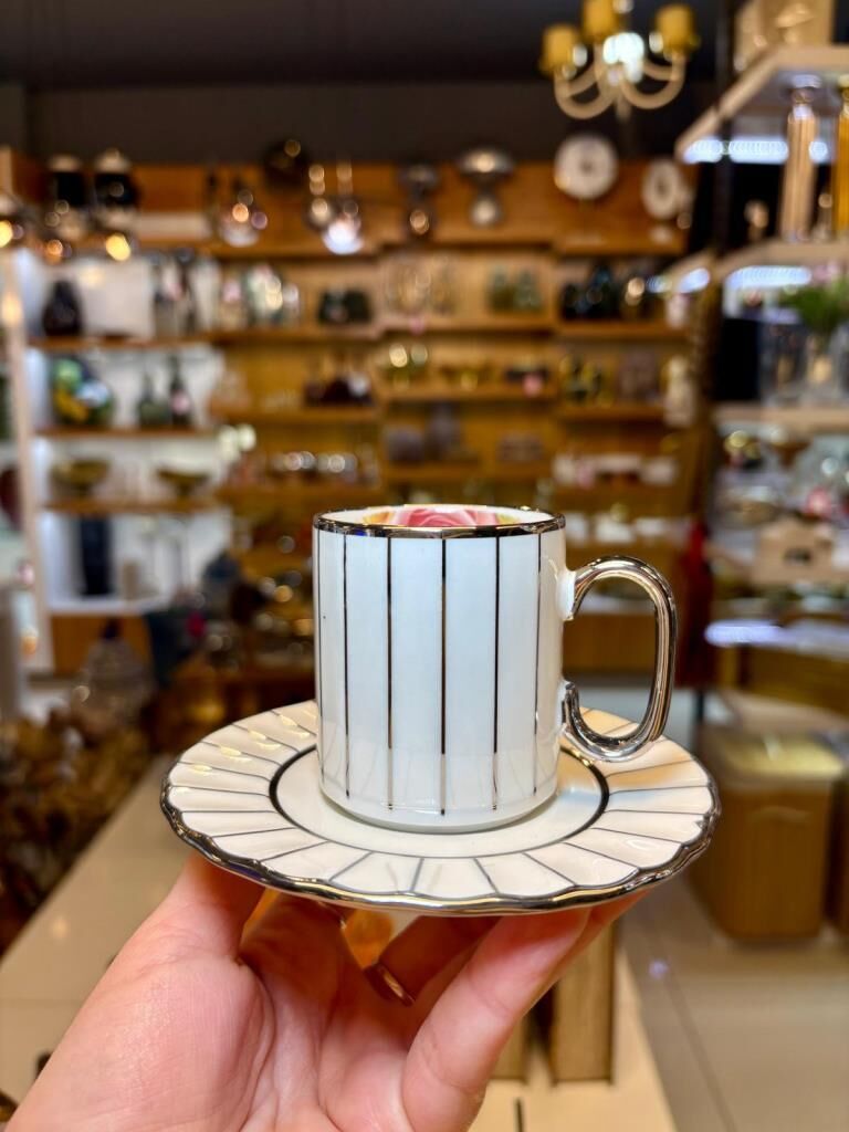 AISHA GÜMÜŞ TEK KİŞİLİK TÜRK KAHVESİ FİNCANI