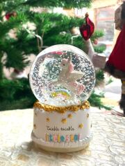 PEMBE UNICORN KAR KÜRESİ DESEN1  13CM