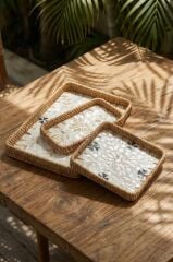 SEDEFLİ BAMBU 3'LÜ TEPSİ DESEN3