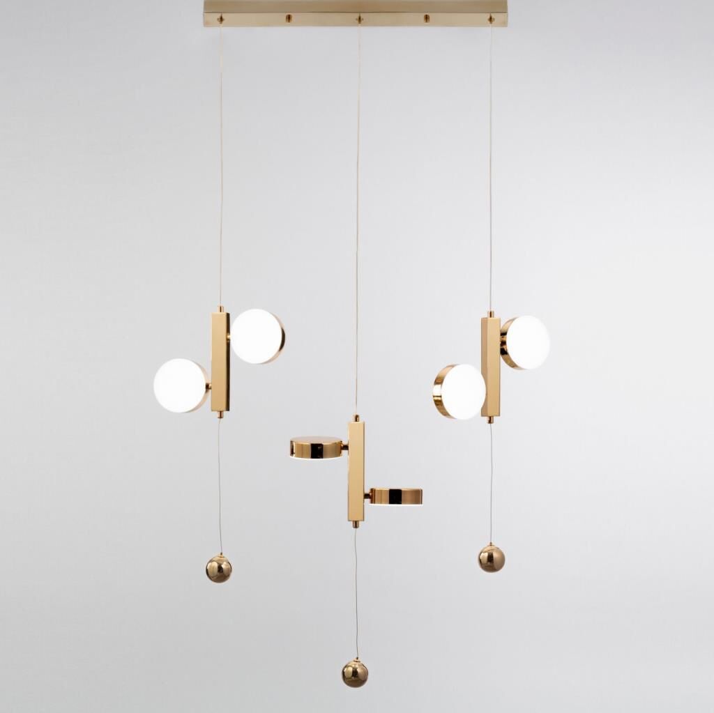 ALTIN METAL DİKDÖRTGEN LEDLİ AVİZE