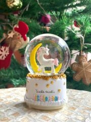 PEMBE UNICORN KAR KÜRESİ DESEN2  13CM