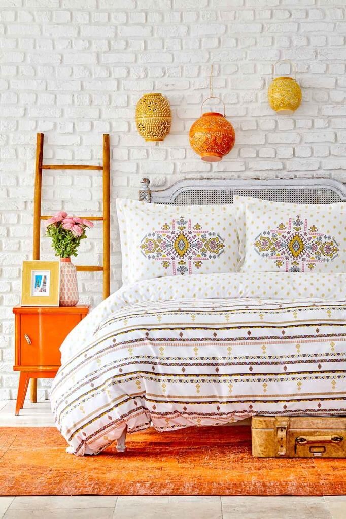 PIRIENNE SARI RANFORCE ÇİFT KİŞİLİK NEVRESİM YASTIK SET