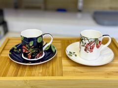 ARİA LACİVERT BEYAZ 6 KİŞİLİK TÜRK KAHVESİ FİNCANI