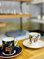 ARİA LACİVERT BEYAZ 6 KİŞİLİK TÜRK KAHVESİ FİNCANI