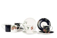 ARİA LACİVERT BEYAZ 6 KİŞİLİK TÜRK KAHVESİ FİNCANI