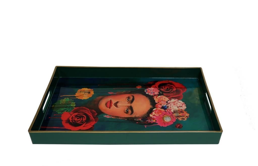 FRİDA DESENLİ DİKDÖRTGEN TEPSİ 45X31CM