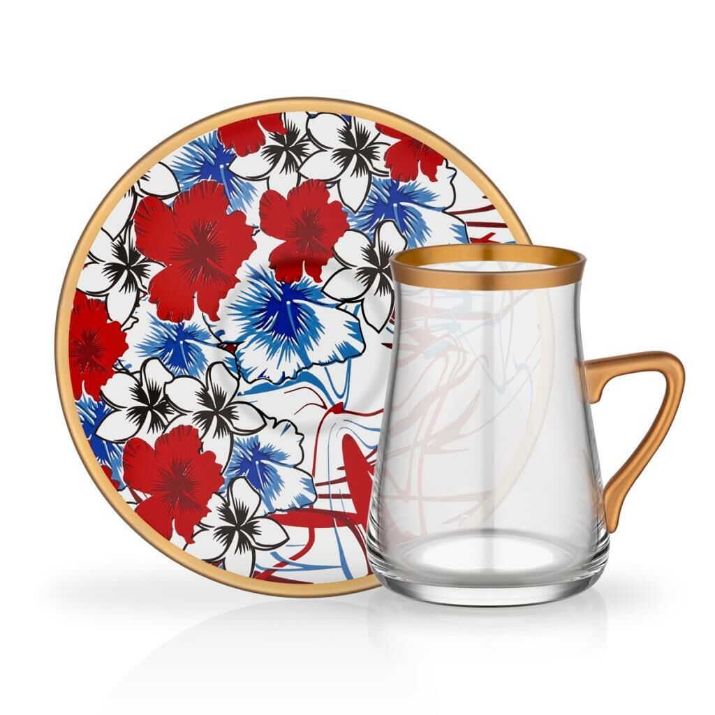 SARINA KULPLU 6 KİŞİLİK ÇAY SETİ