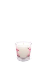BEYAZ PEMBE FLAMİNGO BARDAK MUM 6X6CM