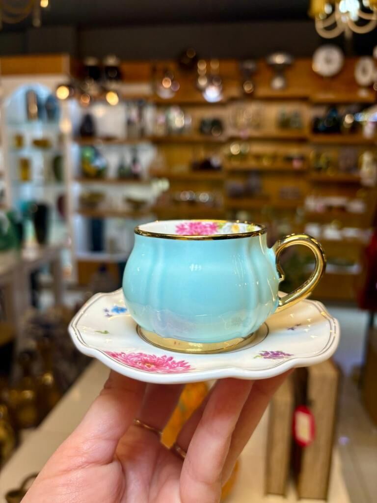 ROWAN TURKUAZ TEK KİŞİLİK TÜRK KAHVESİ FİNCANI