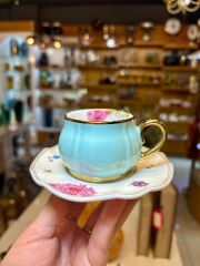 ROWAN TURKUAZ TEK KİŞİLİK TÜRK KAHVESİ FİNCANI