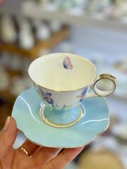 LILYUM MAVİ TEK KİŞİLİK TÜRK KAHVESİ FİNCANI