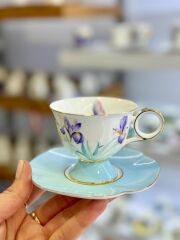 LILYUM MAVİ TEK KİŞİLİK TÜRK KAHVESİ FİNCANI