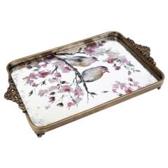 LYON AYNALI KUSLU TEPSİ 43X25X5CM
