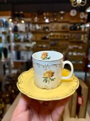 VIVIENNE SARI TEK KİŞİLİK TÜRK KAHVESİ FİNCANI