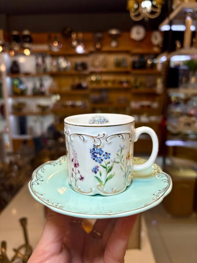 VIVIENNE MAVİ TEK KİŞİLİK TÜRK KAHVESİ FİNCANI