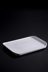 BEYAZ PORSELEN DİKDÖRTGEN KAYIK TABAK 31 CM