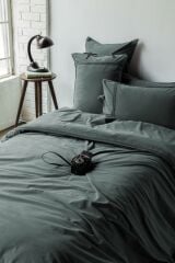 DROPE TEAL GREEN YIKANMIŞ %100 POPLİN ÇİFT KİŞİLİK NEVRESİM TAKIMI
