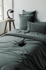 DROPE TEAL GREEN YIKANMIŞ %100 POPLİN ÇİFT KİŞİLİK NEVRESİM TAKIMI