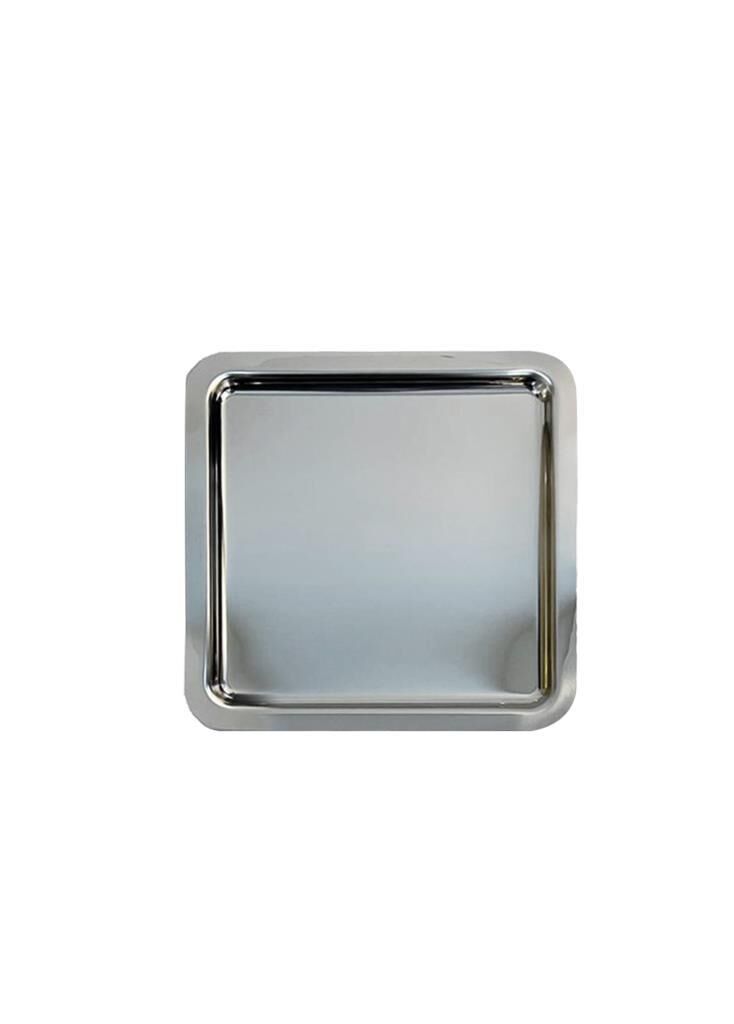GÜMÜŞ KARE TEKLİ SUNUM TEPSİSİ 21CM