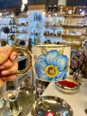 MAVİ FLOWER PORSELEN KUPA