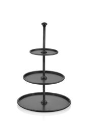 SİYAH METAL 3 KATLI LOKUMLUK/ÇİKOLATALIK