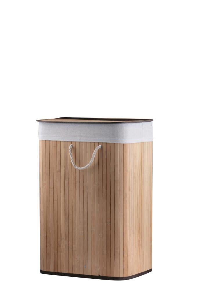 BAMBU AÇIK KAHVE  KATLANIR ÇAMAŞIR SEPETİ 62CM